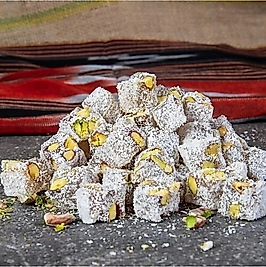 Antep Fıstıklı Çifte kavrulmuş Hindistan Cevizli Lokum